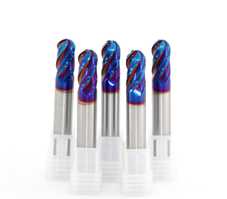 HRC65 Nano Coated 4 Flutes Ball Nose End Mill 