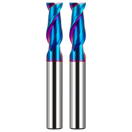HRC65 2 Flutes Carbide Square End Mills Dengan Salutan Nano Biru